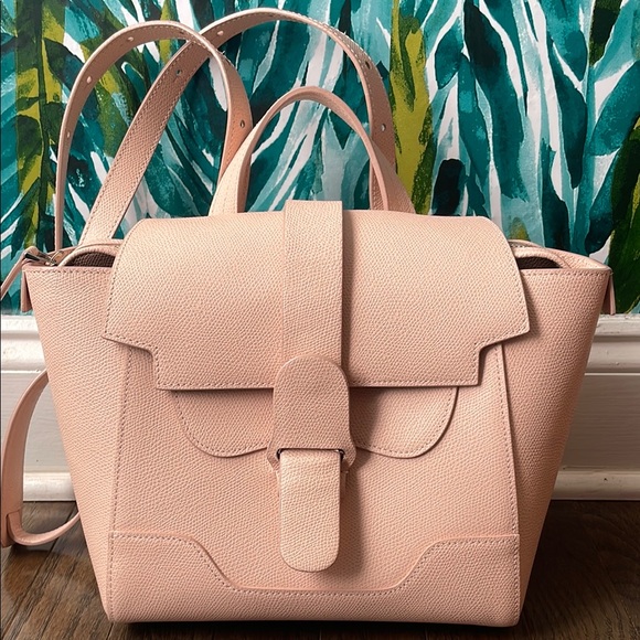 Senreve Mini Maestra Blush Leather Backpack